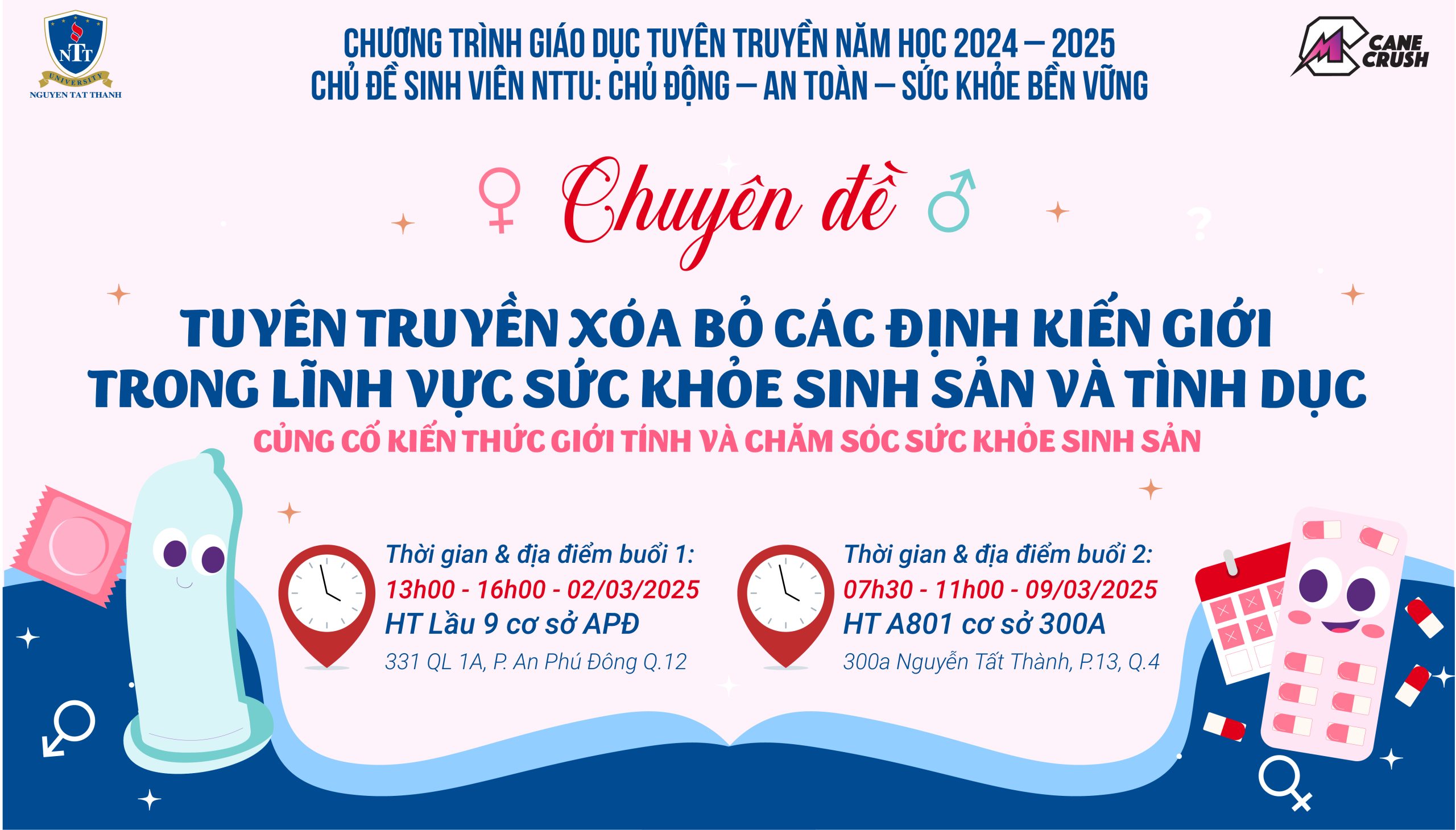 CHƯƠNG TRÌNH GDTT - SỨC KHOẺ SINH SẢN GIỚI TÍNH CHO SV NTTU NĂM HỌC 2024 - 2025