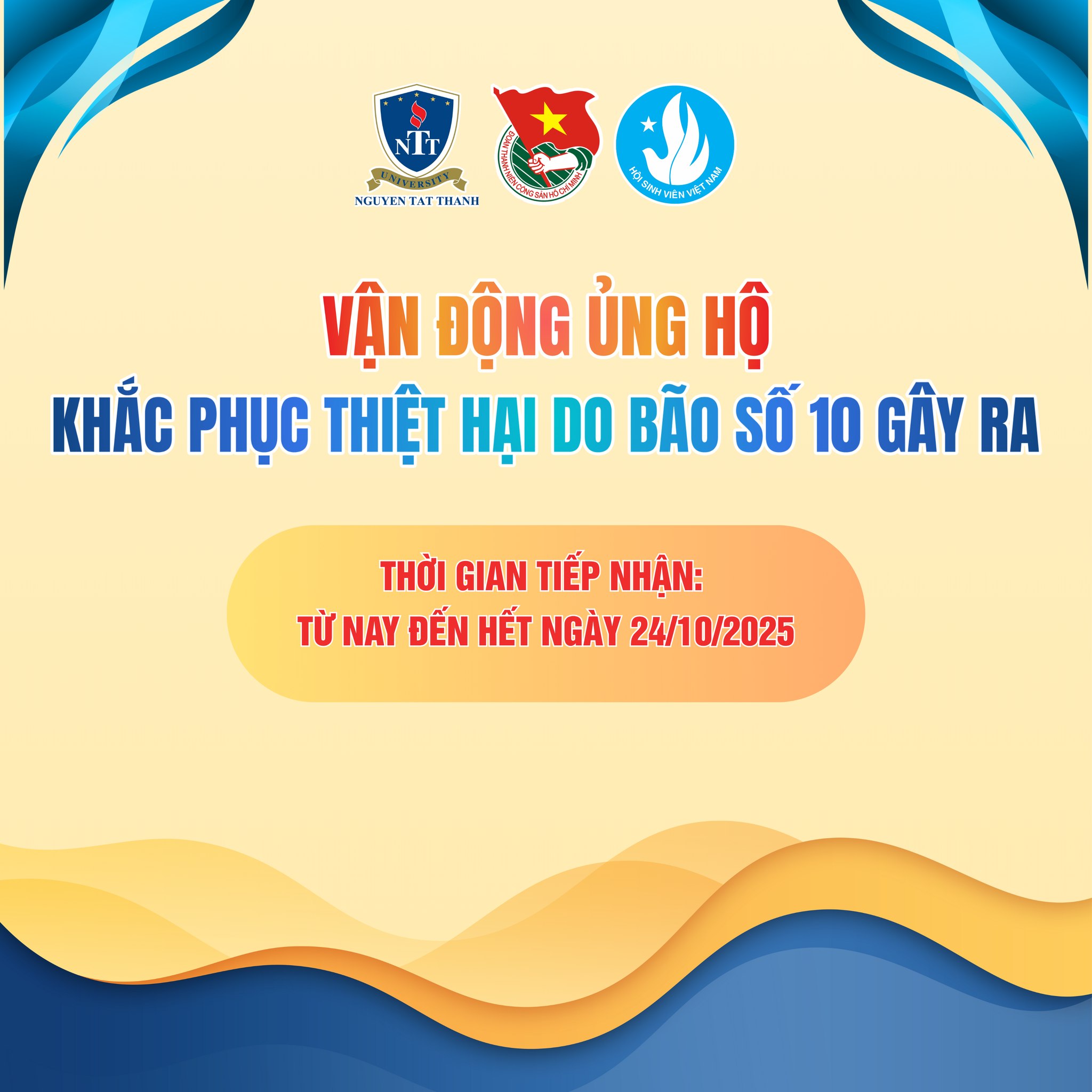 Tuổi trẻ NTTU ủng hộ khắc phục thiệt hại do bão số 10 gây ra