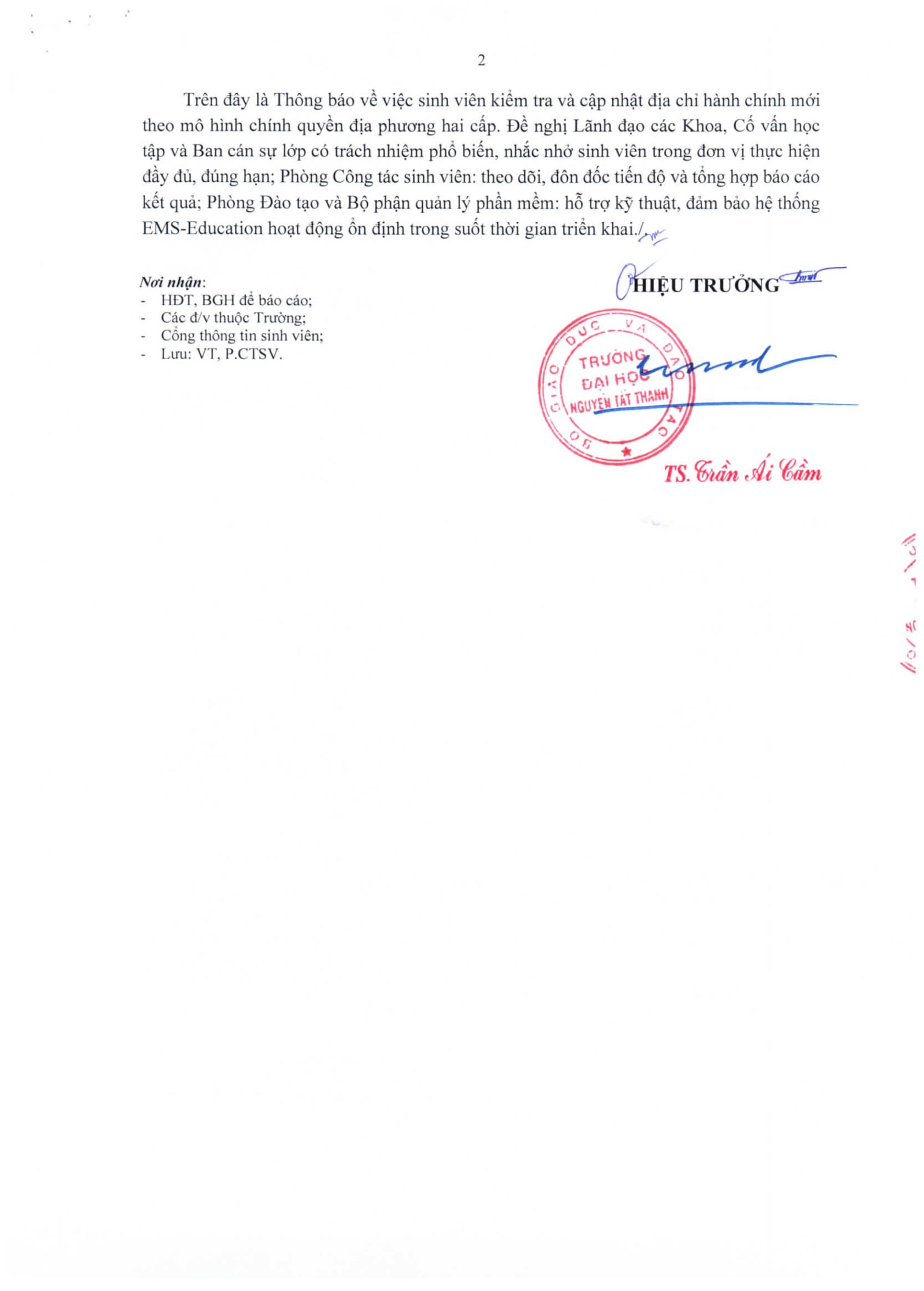 THÔNG BÁO Về việc kiểm tra và cập nhật địa chỉ hành chính mới sau khi sáp nhập