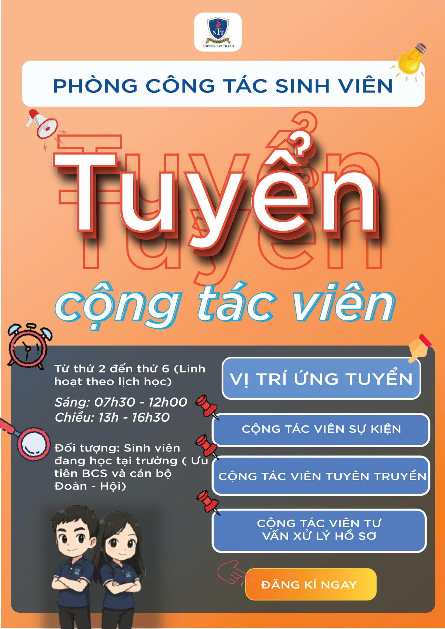 Tuyển Cộng Tác Viên P. Công Tác Sinh Viên 2025 - 2026