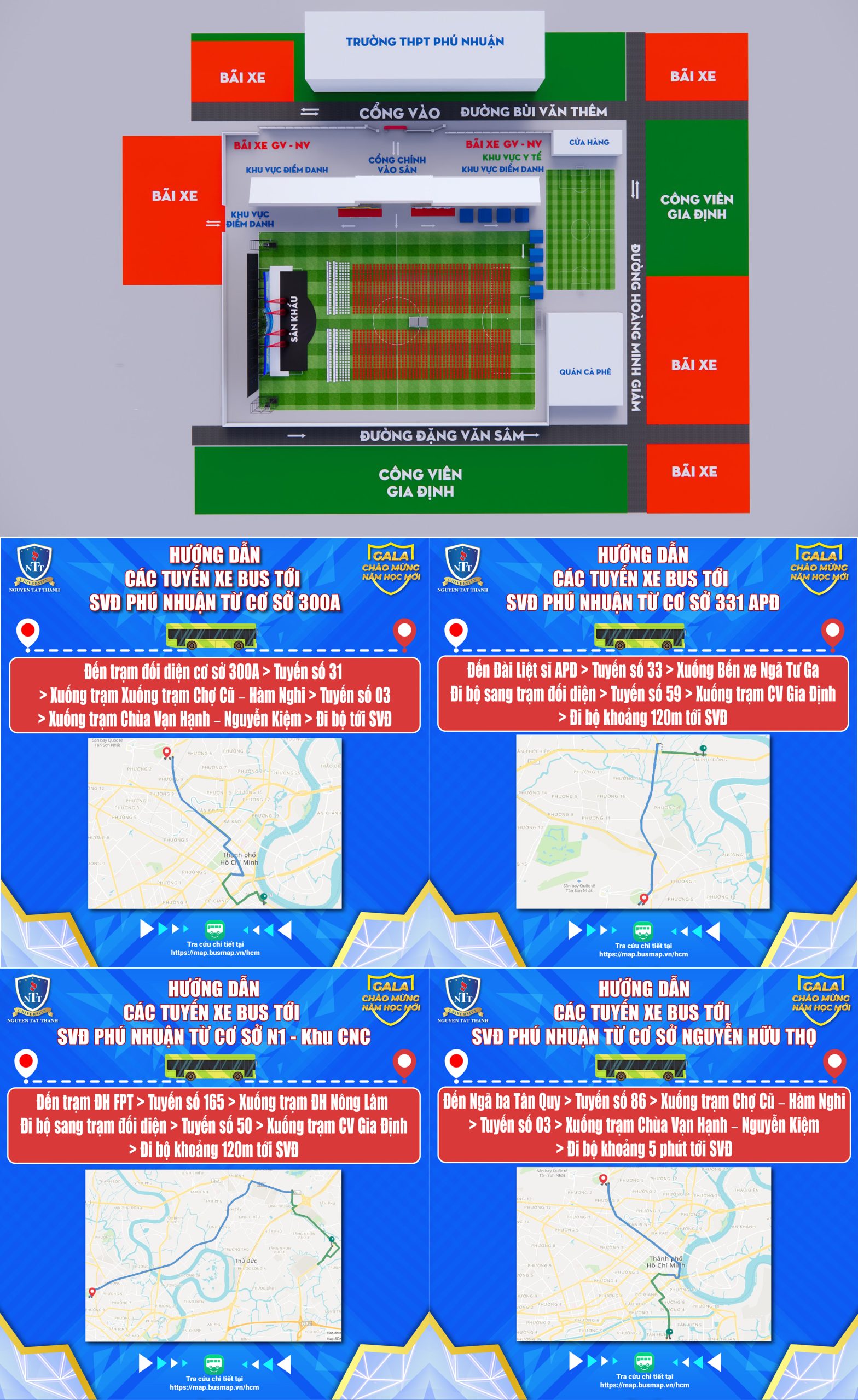 Hướng dẫn sinh viên di chuyển và gửi xe - gala chào mừng TSV K25