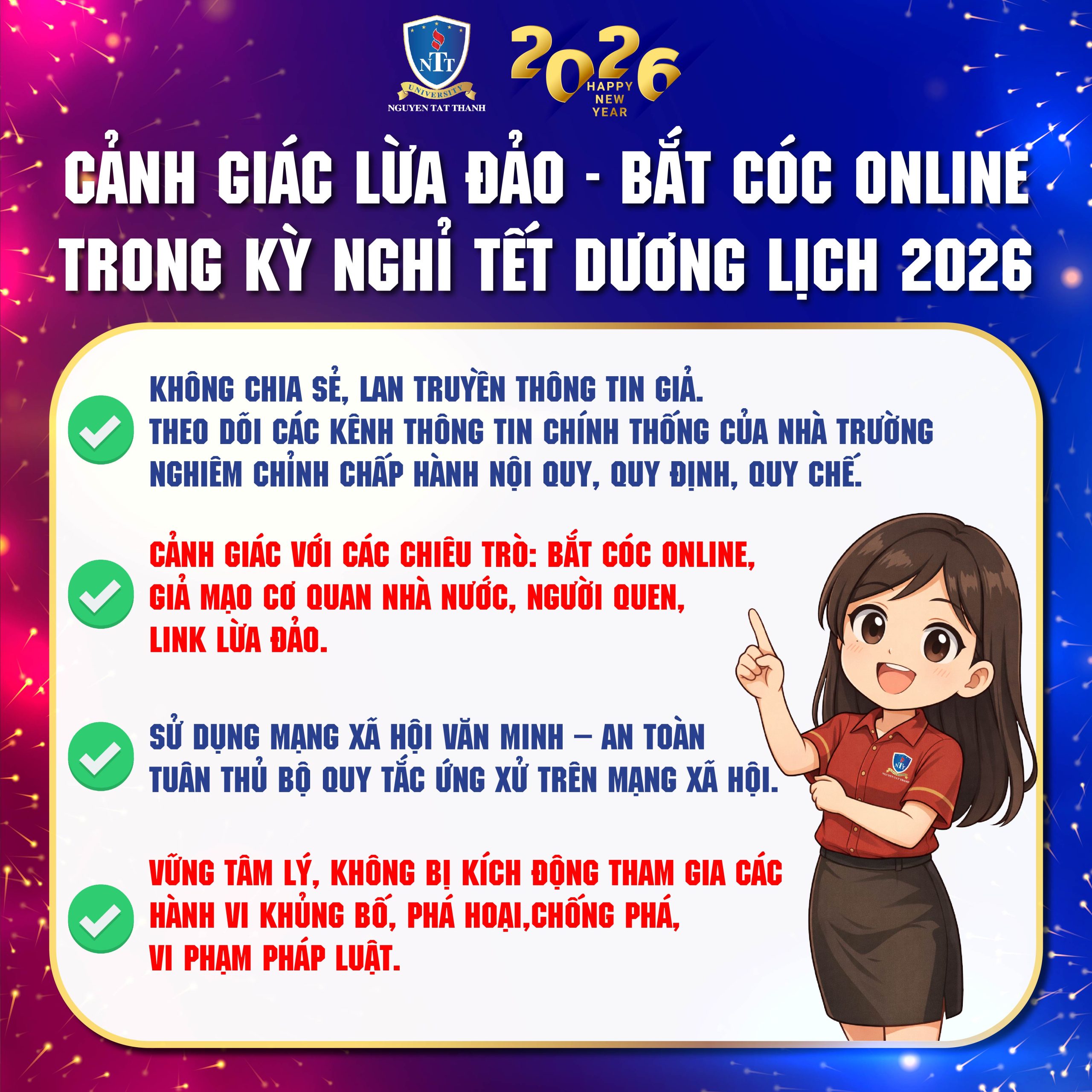 Sinh viên lưu ý - Nghỉ lễ vui, an toàn là trên hết