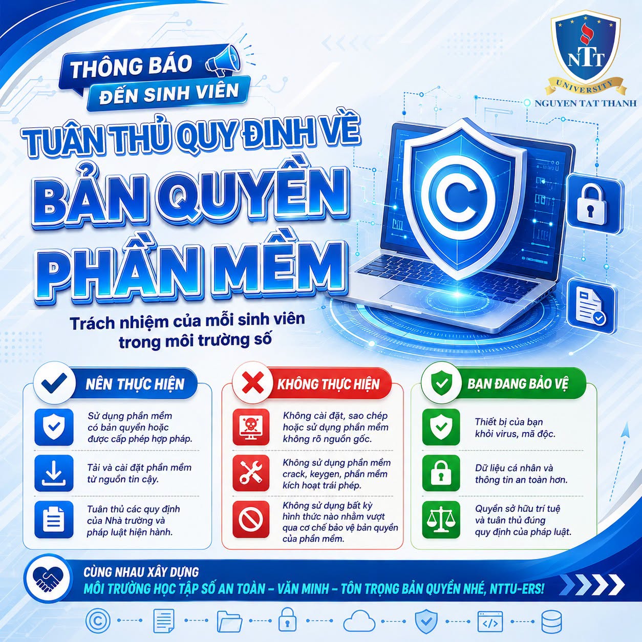 Tuân thủ quy định về bản quyền phần mềm – Trách nhiệm của mỗi sinh viên trong môi trường số