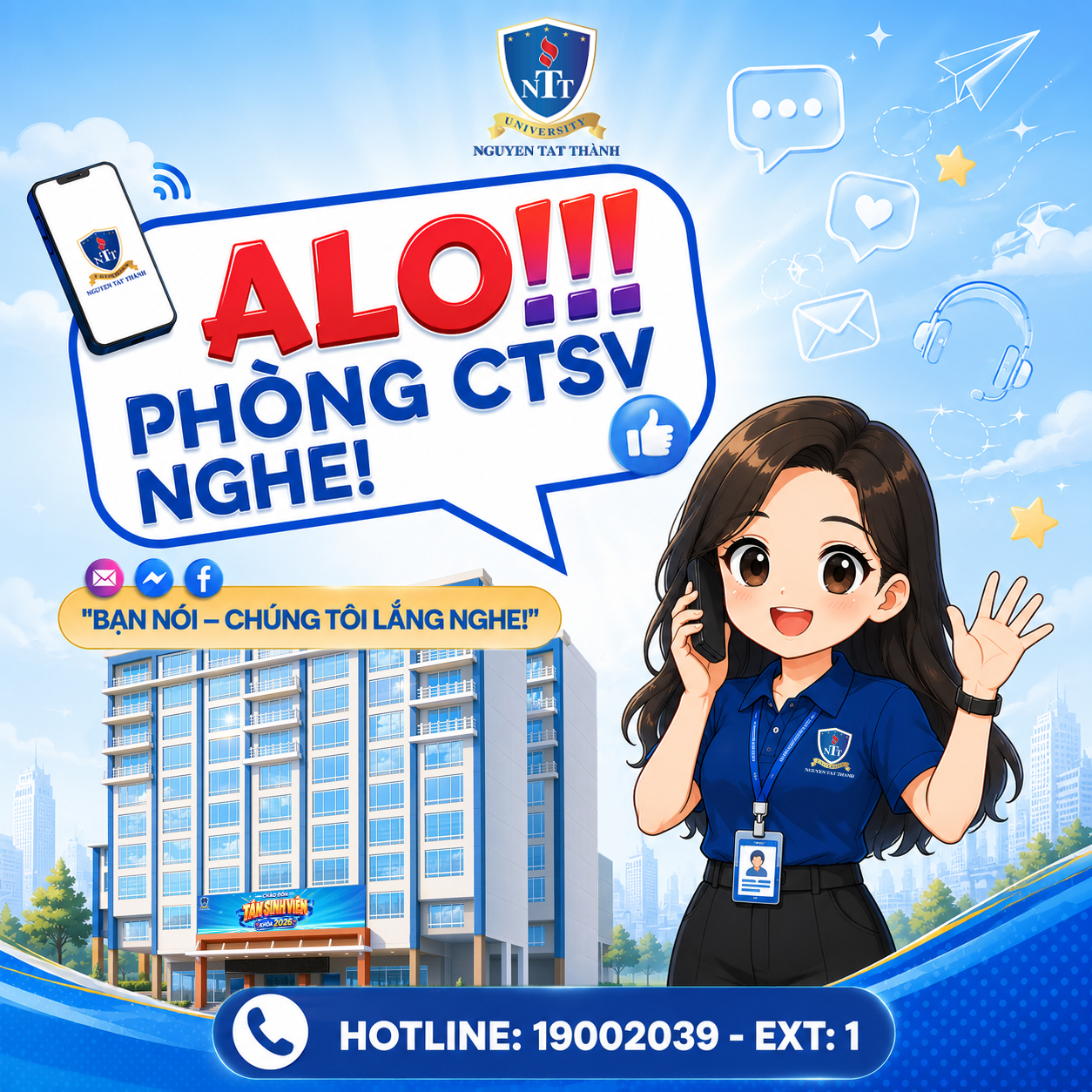 Alo! Phòng Công tác sinh viên nghe - Tháng 8 2026
