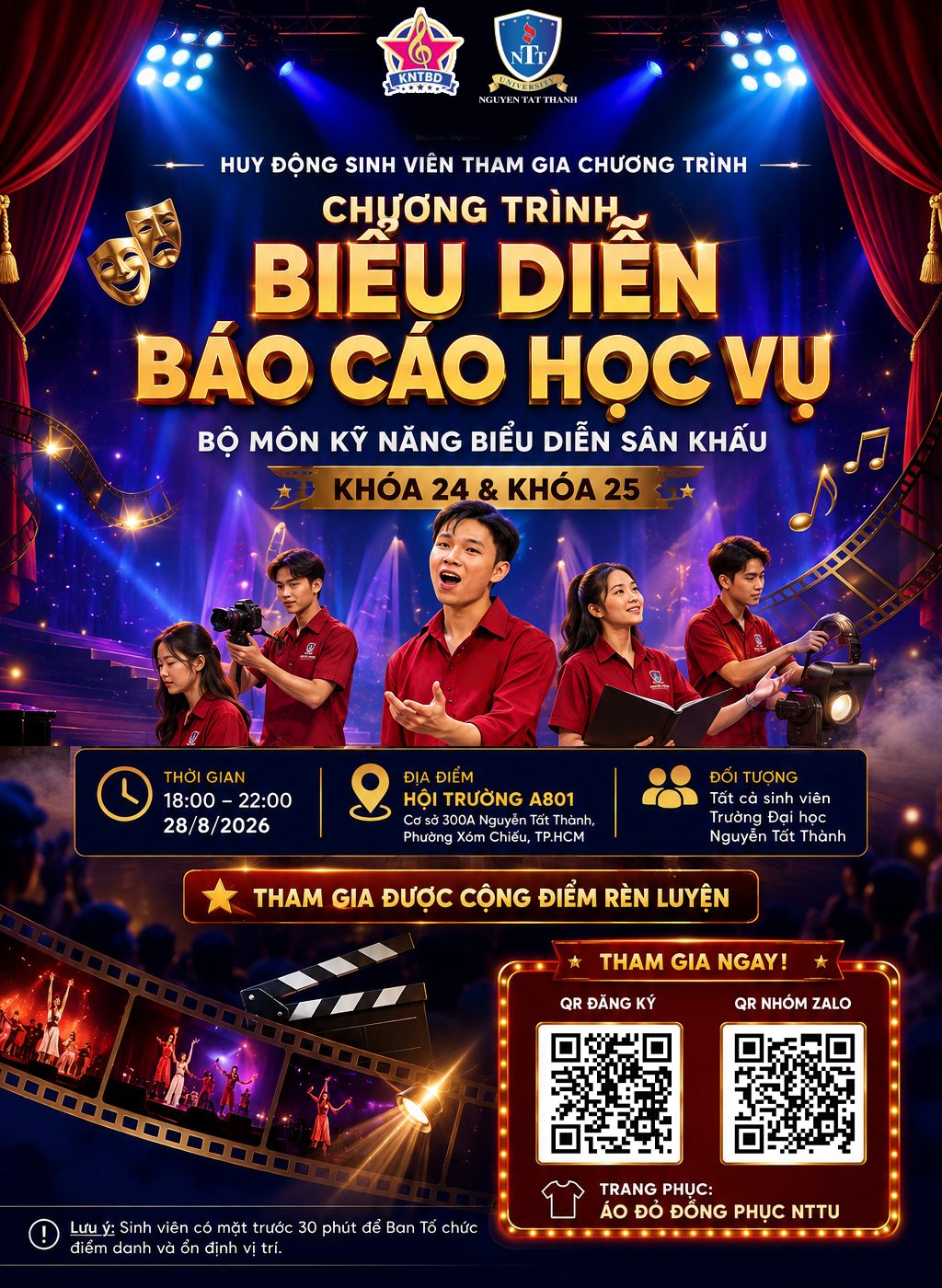 Chương trình Biểu diễn báo cáo học vụ bộ môn Kỹ năng Biểu diễn sân khấu Khóa 24 và Khóa 25