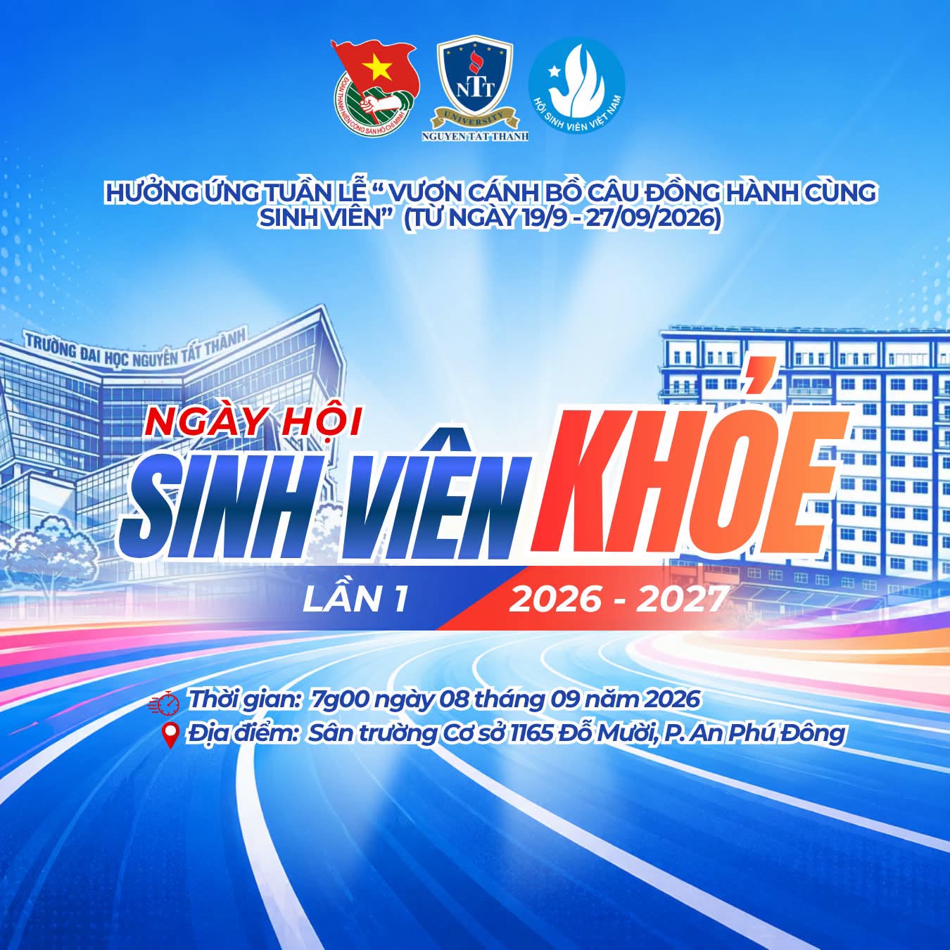 Ngày hội sinh viên khỏe Lần 1 năm 2026 - NTTU “Khỏe để học tập – Khỏe để cống hiến”
