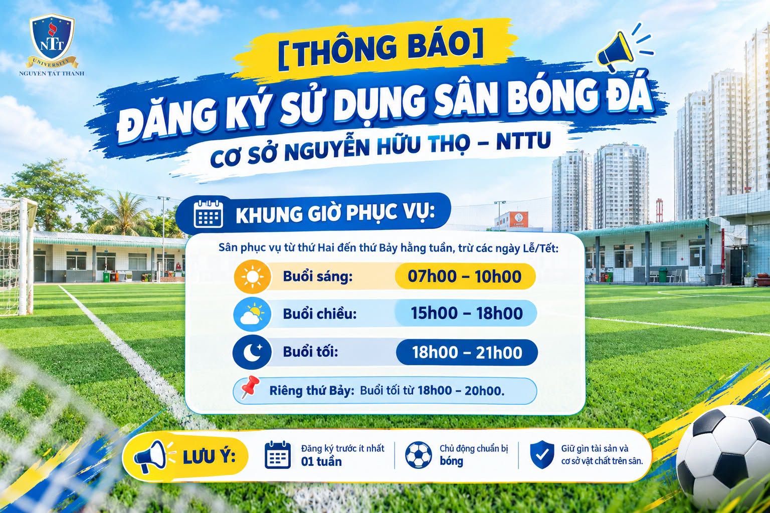 Đăng Ký Sử Dụng Sân Bóng Đá Cơ Sở Nguyễn Hữu Thọ