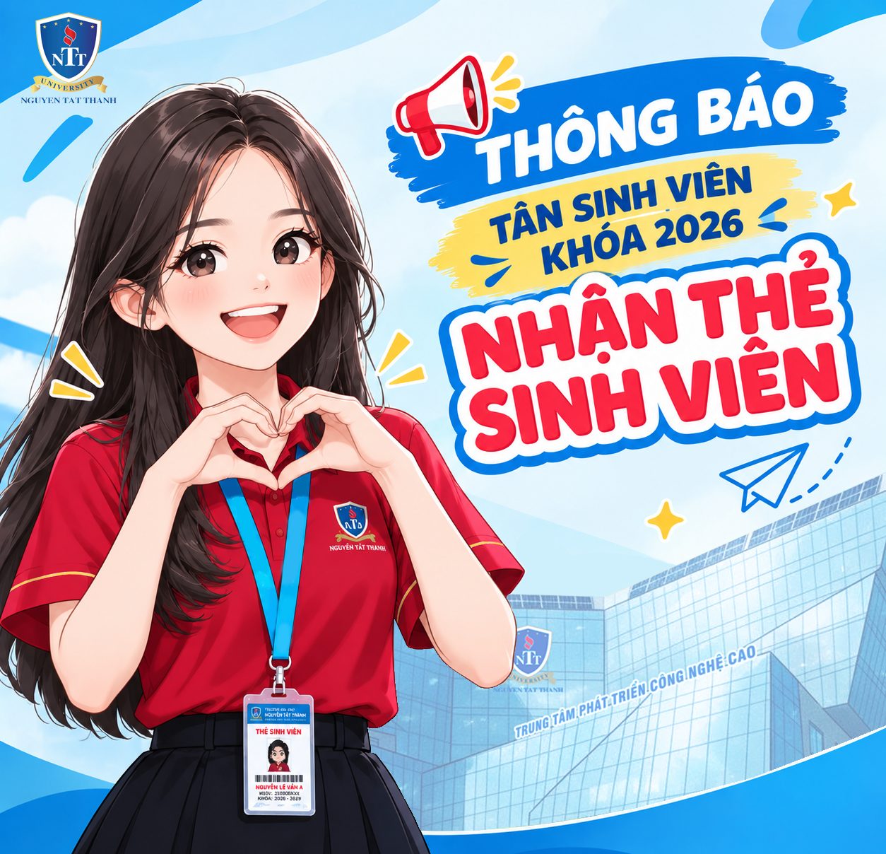 Thông báo về việc Tân sinh viên Khóa 2026 nhận Thẻ sinh viên